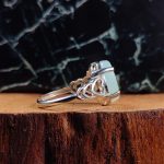 انگشتر نقره زنانه عقیق یخی حکاکی یا فاطمه الزهرا