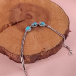 دستبند زنانه نقره جواهری فیروزه نیشابور