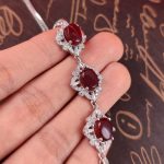 دستبند زنانه نقره جواهری عقیق یمنی سرخ