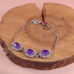 دستبند زنانه نقره جواهری عقیق یمنی سوسنی