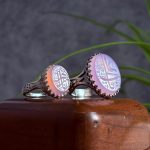 ست انگشتر زنانه مردانه عقیق سوسنی حکاکی یا علی یا زهرا