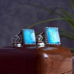 ست انگشتر عقیق آبی رکاب رهبری حکاکی یا رفیق من لا رفیق له