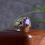 انگشتر نقره مردانه آمیتیست اصل