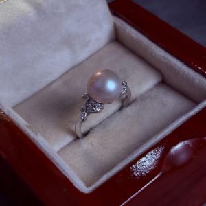 انگشتر نقره زنانه جواهری مروارید پرورشی اصل