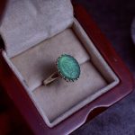انگشتر نقره زنانه عقیق سبز حکاکی یا حیدر