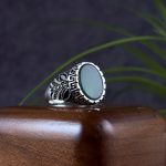 انگشتر نقره مردانه عقیق سبز