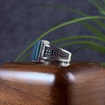 انگشتر نقره مردانه عقیق سبز