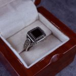 انگشتر نقره مردانه عقیق مشکی