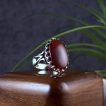 انگشتر نقره مردانه عقیق یمنی سرخ