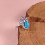 انگشتر نقره زنانه جواهری فیروزه نیشابور