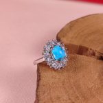 انگشتر نقره زنانه جواهری فیروزه نیشابور