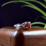 انگشتر نقره زنانه جواهری عقیق سرخ یمنی