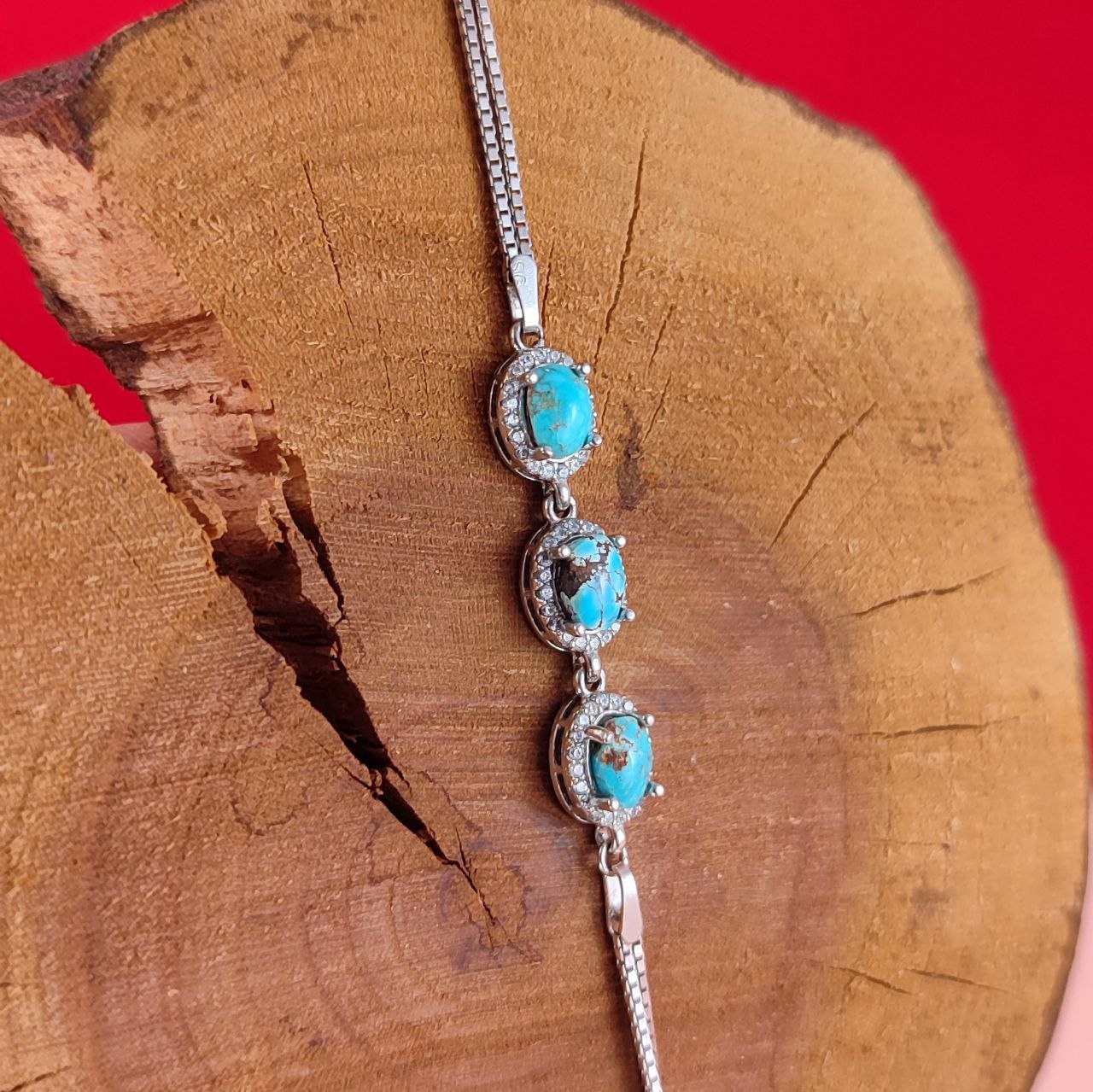 دستبند زنانه نقره جواهری فیروزه نیشابور دستبند زنانه نقره جواهری فیروزه نیشابور