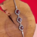 دستبند زنانه نقره جواهری عقیق یمنی سرخ