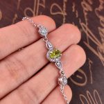 دستبند زنانه نقره جواهری زبرجد