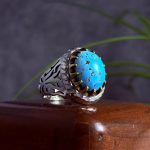 انگشتر نقره مردانه فیروزه نیشابور اصل