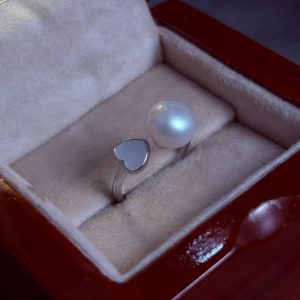 انگشتر نقره زنانه جواهری مروارید پرورشی اصل