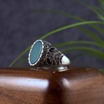 انگشتر نقره مردانه عقیق سبز