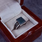 انگشتر نقره مردانه عقیق سبز