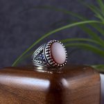 انگشتر نقره مردانه عقیق سرخ