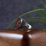 انگشتر نقره مردانه عقیق قرمز