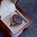 انگشتر نقره مردانه کبدی خراسانی حکاکی مظلومه زهرا