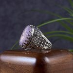 انگشتر نقره مردانه عقیق سوسنی حکاکی یا اباعبدالله