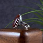 انگشتر نقره مردانه عقیق یمنی سرخ