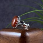 انگشتر نقره مردانه عقیق یمنی سرخ