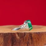 انگشتر نقره زنانه عقیق سبز حکاکی زهرا