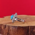 انگشتر نقره زنانه جواهری فیروزه نیشابور