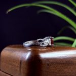 انگشتر نقره زنانه جواهری عقیق سرخ یمنی