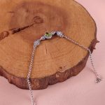 دستبند زنانه نقره جواهری زبرجد