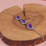 دستبند زنانه نقره جواهری عقیق یمنی سوسنی