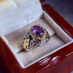 انگشتر نقره مردانه آمیتیست اصل