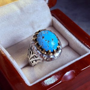 انگشتر نقره مردانه فیروزه نیشابور اصل