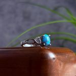 انگشتر نقره زنانه جواهری فیروزه نیشابور اصل