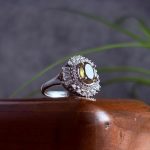 انگشتر نقره زنانه جواهری الکساندریت اصل