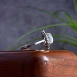 انگشتر نقره زنانه جواهری دُر نجف اصل