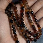 تسبیح عقیق سلیمانی دانه گرد نمره 6