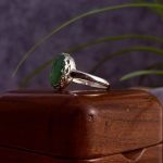 انگشتر نقره زنانه عقیق سبز حکاکی یا حیدر