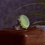 انگشتر نقره مردانه عقیق سبز کاهویی حکاکی پنج تن