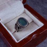 انگشتر نقره مردانه عقیق سبز
