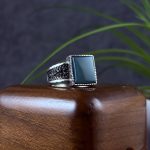 انگشتر نقره مردانه عقیق سبز