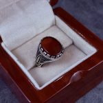 انگشتر نقره مردانه عقیق قرمز