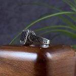 انگشتر نقره مردانه عقیق مشکی