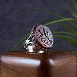 انگشتر نقره مردانه کبدی خراسانی حکاکی مظلومه زهرا