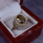 انگشتر نقره مردانه سیترین اصل