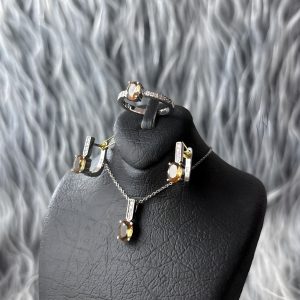 نیم‌ست نقره زنانه جواهری الکساندریت