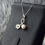 نیم‌ست نقره زنانه جواهری صدف و مروارید اصل پرورشی